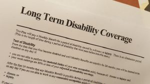 Picture of long term disability insurance policy