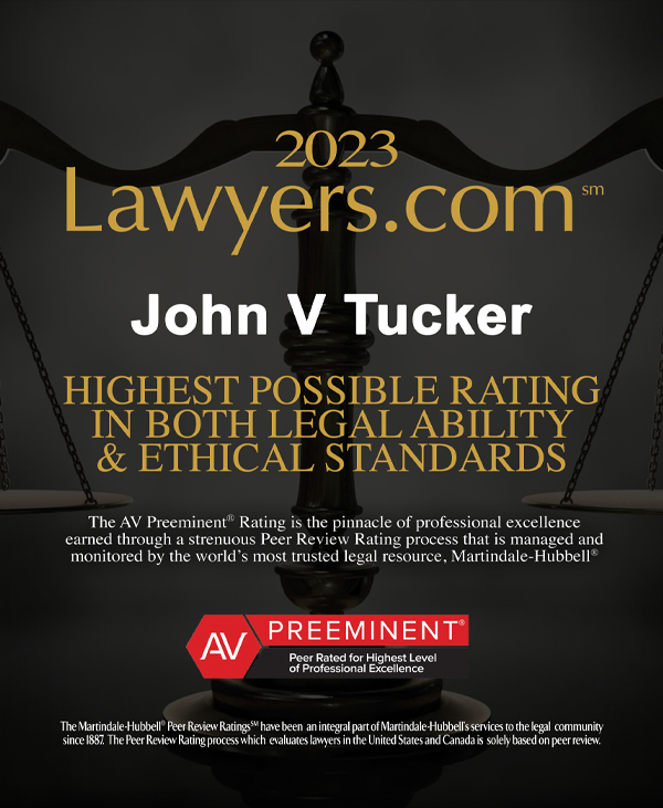 2023 Lawyers.com - higgest possible rating in both legal ability & ethical standards
